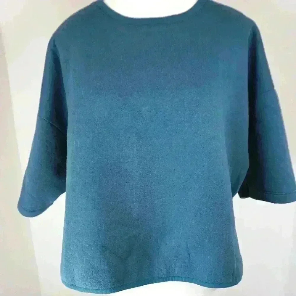 Mondetta Hexagon Patterned High-Low Athleisure Top Sweatshirt, Size L